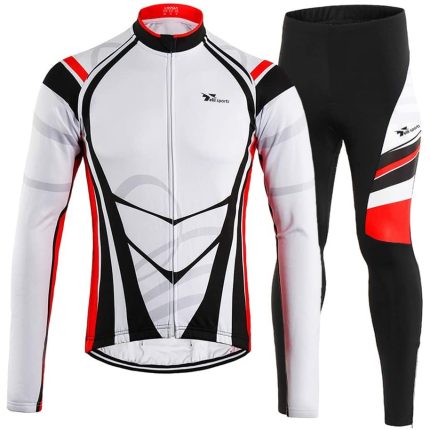 Long Sleeve Shirt Padded Pants Men's Cycling Suit For Winter Thermal Fleece - Mountain Bike & Road Bicycle