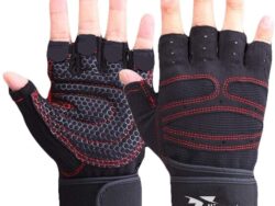 Anti-Slip Silica Gel Grip Workout Gloves with Wrist Support And Adjustable Velcro Strap