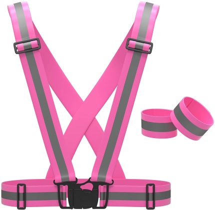 High visibility reflective vest , Fully Adjustable & Multi-Purpose - High Visibility Neon Green, Orange & Pink