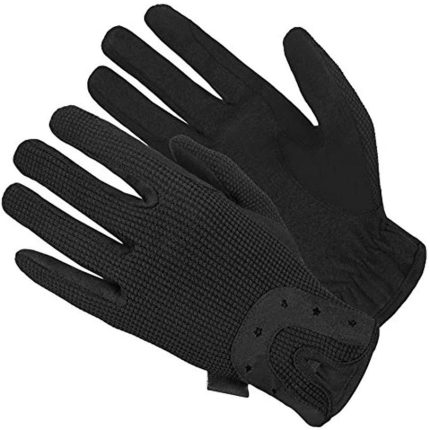 Women Horse Riding Gloves - Cotton Dublin Track Fabric Shires Gloves - Leather Equestrian Gloves For Ladies