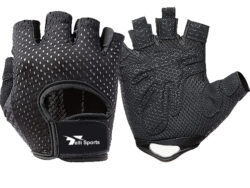 Wholesale Custom Sports Gym Weight Lifting Half Finger Sheepskin Leather Gym Gloves For Men With Wrist Support